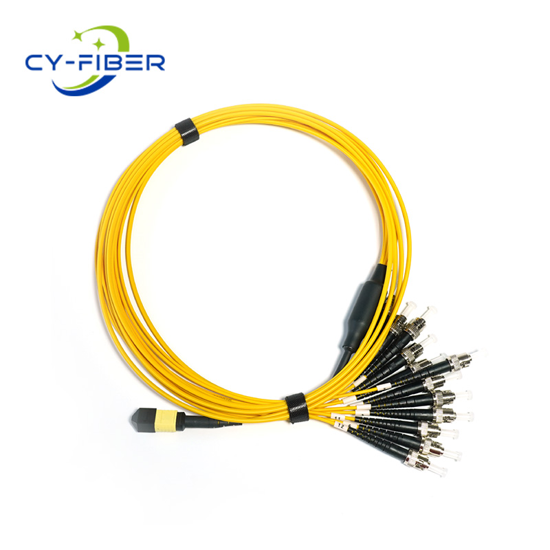 OS2 12芯 MPO/MTP® APC（母头）转12 ST单工 UPC 单模分支跳线 极性A
