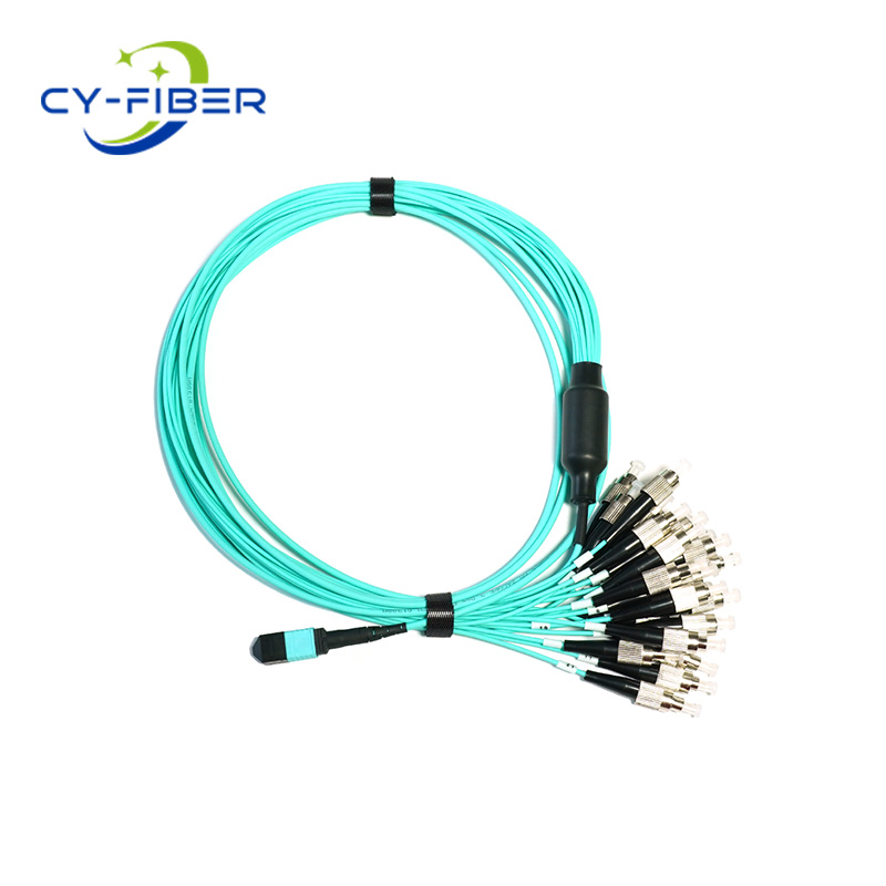 OM3 24 Cores MPO/MTP UPC to 24 FC Simplex UPC Female Multimode Branch Patch Cord,Polarity B