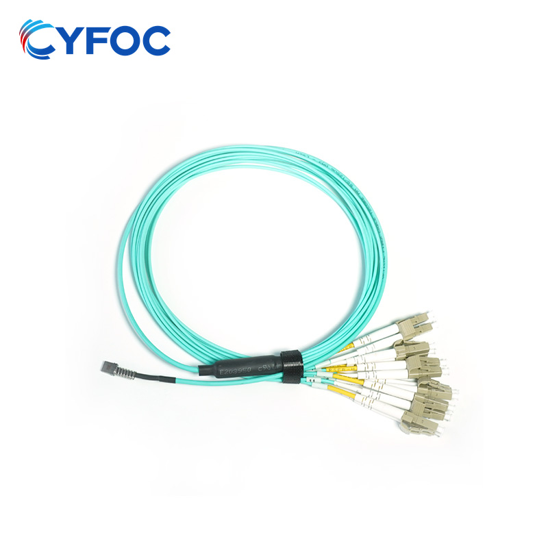 OM3 12-fiber MT UPC to 6 LC Duplex UPC Multimode Branch Patch Cord, Polarity B