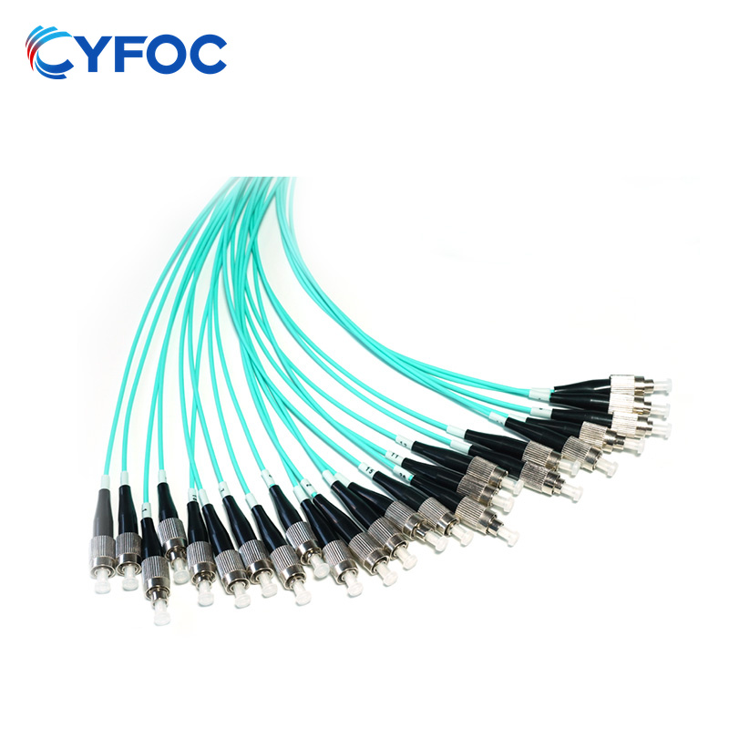 OM3 24芯MPO/MTP UPC（母头）转24 FC 单工 UPC 多模分支跳线 极性B