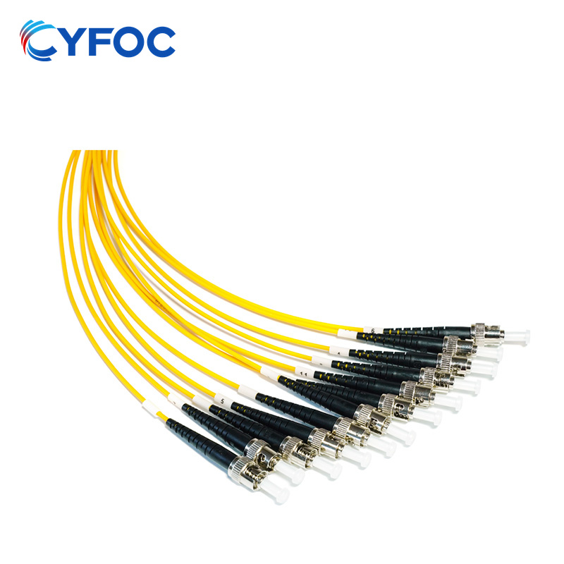 OS2 12芯 MPO/MTP® APC（母头）转12 ST单工 UPC 单模分支跳线 极性A