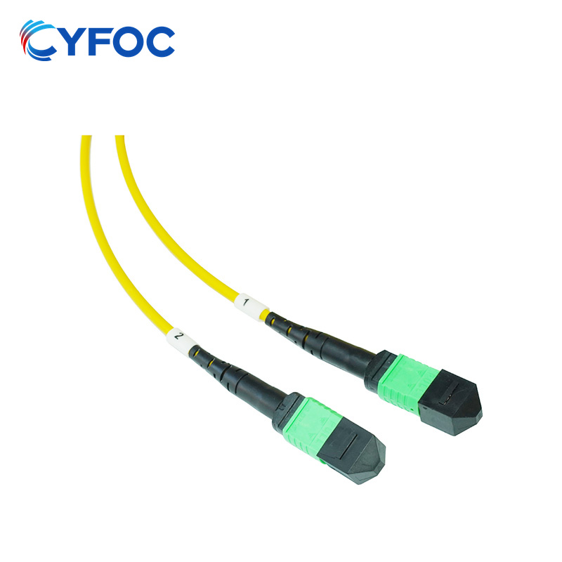 OS2 12芯MPO/MTP® APC（母头）转2xMPO/MTP® APC（母头）单模转换跳线，极性B
