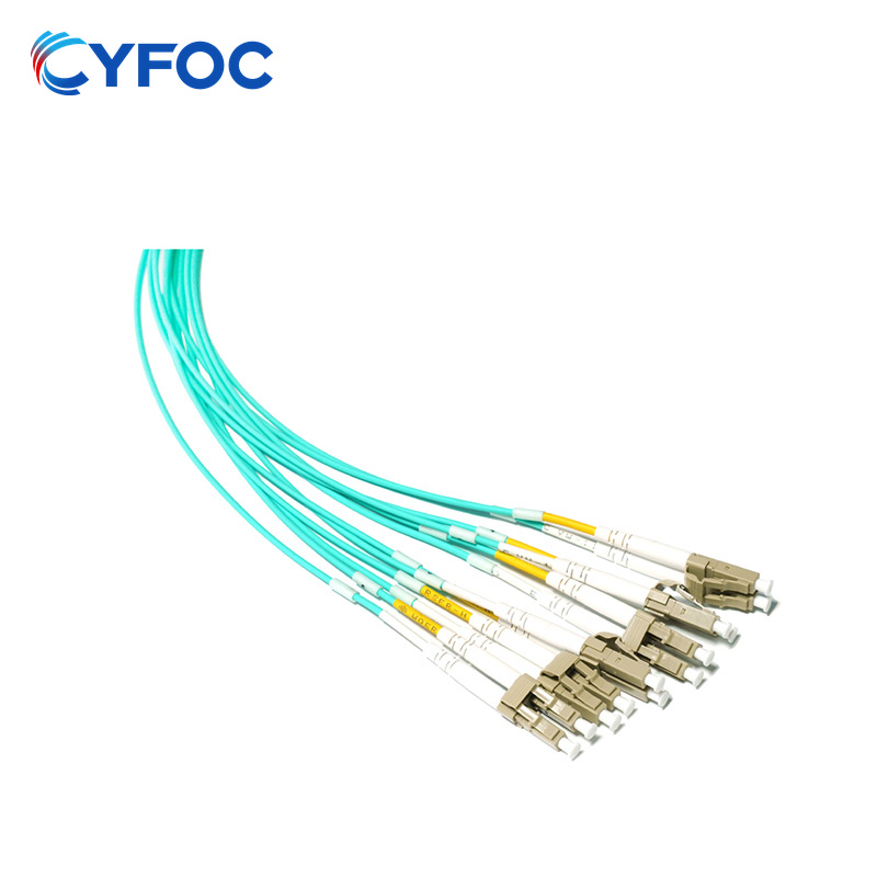 OM3 12-fiber MT UPC to 6 LC Duplex UPC Multimode Branch Patch Cord, Polarity B