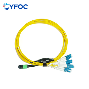 OS2 8芯 MPO/MTP® APC（母头）转4 LC双工 UPC 单模分支跳线 极性B