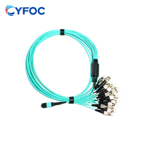 OM3 24芯MPO/MTP UPC（母头）转24 FC 单工 UPC 多模分支跳线 极性B